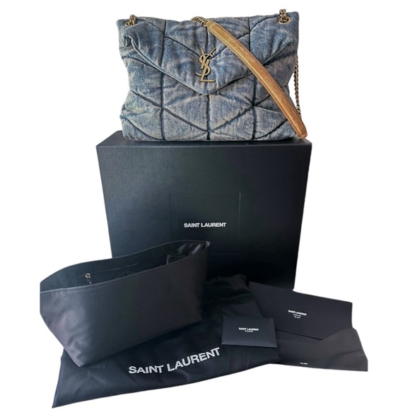 SOLD Saint Laurent Medium Denim Puffer - Picture 12 of 12